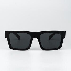 Prada Men Sunglasses Black Grey Rectangle PR19WSF 1AB5S0 NEW AUTHENTIC